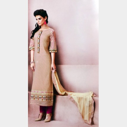 JoyVijoy’s Fashionable Cotton SalwarKamiz and Dupatta with Ornamental Accessories